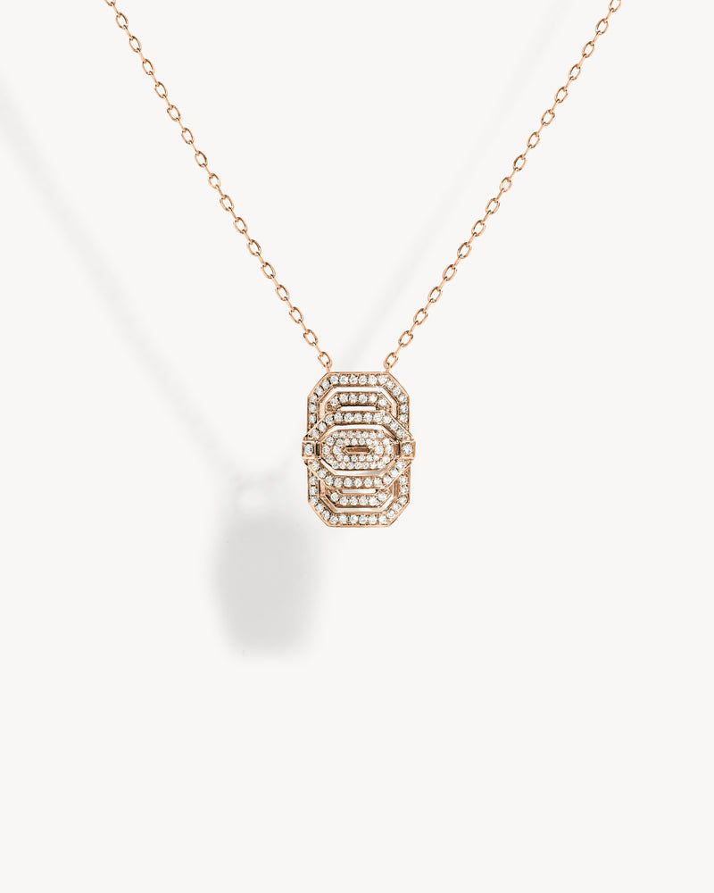 Petite My Way Necklace - Pink Gold & Diamonds - Image 1
