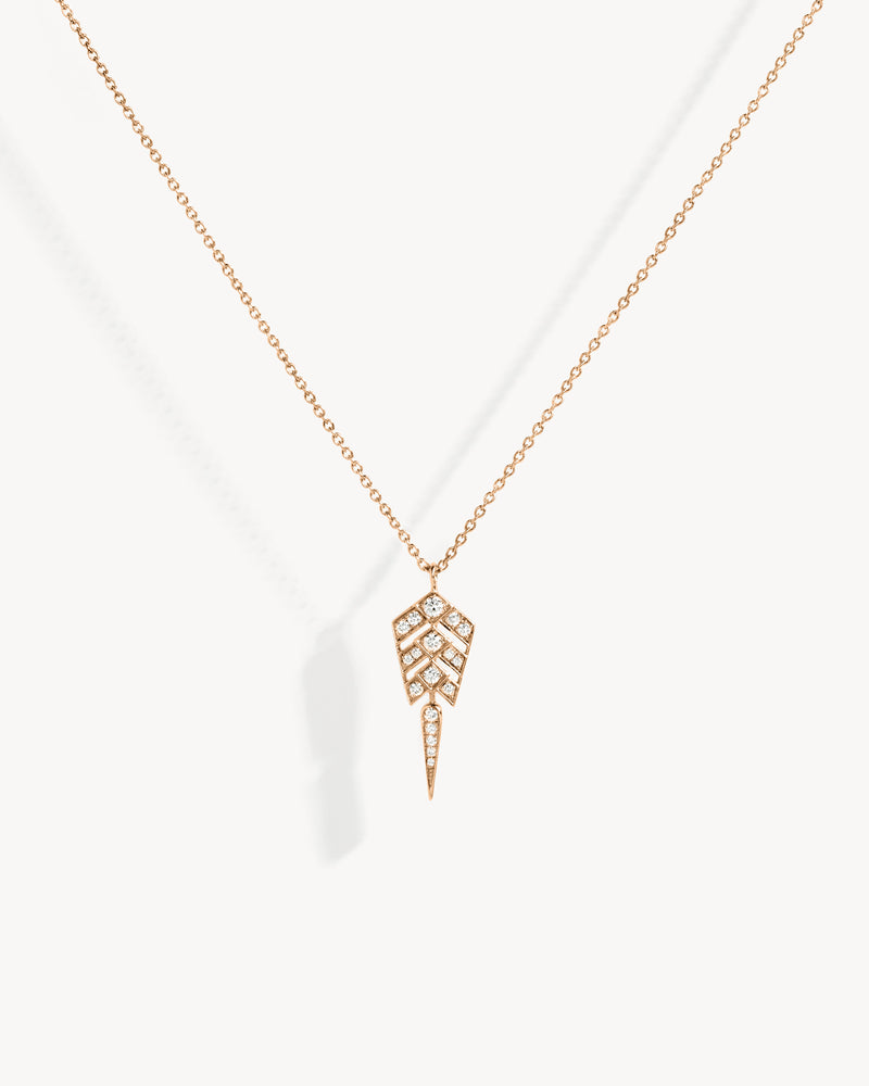 Stairway S Necklace - Pink Gold & Diamonds - Image 1
