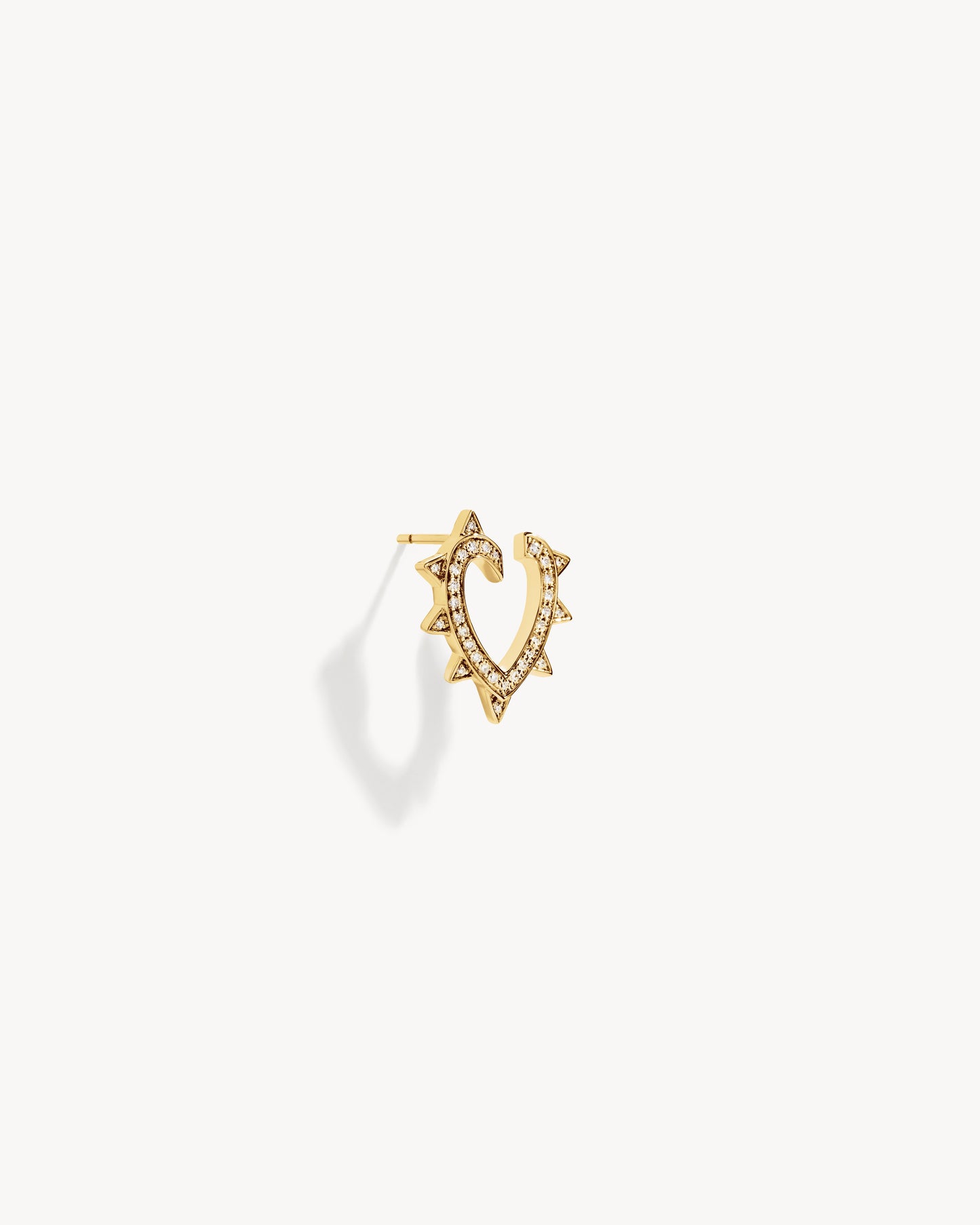 Boucle d'oreille Rockaway Cœur - Or Jaune & Diamants