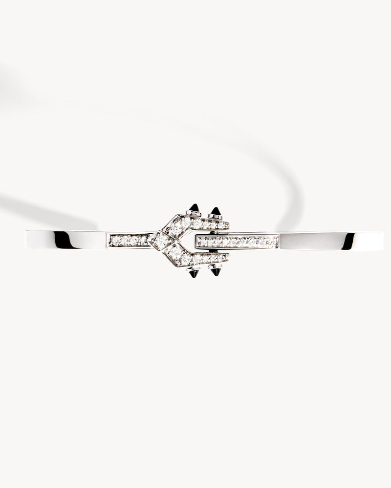 Spike Bracelet - Silver, Black Agates & Diamonds - Image 3