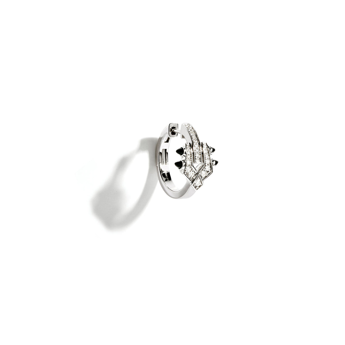 Spike Hoop Earring – Silver, Black Agates & Diamonds | STATEMENT Paris ...