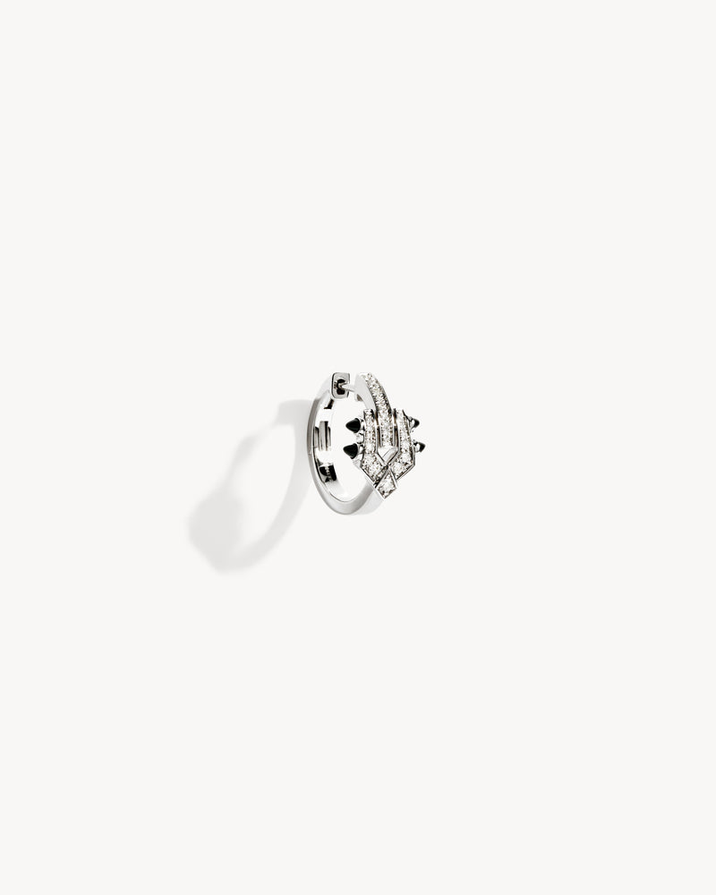 Créole Spike - Argent, Agates Noires & Diamants - Image 2