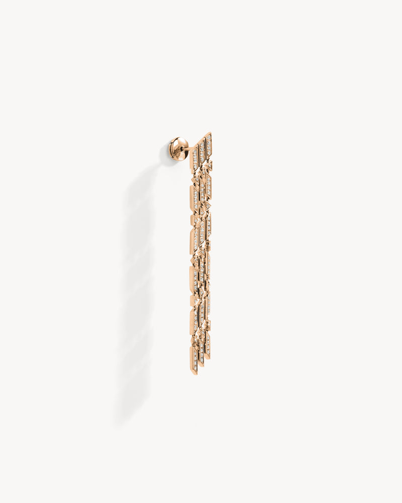 Boucle d'oreille Anyway 3 rangs - Or Rose & Diamants - Image 3