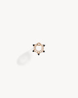 Puce Spike - Or Rose, Agates Noires & Diamants
