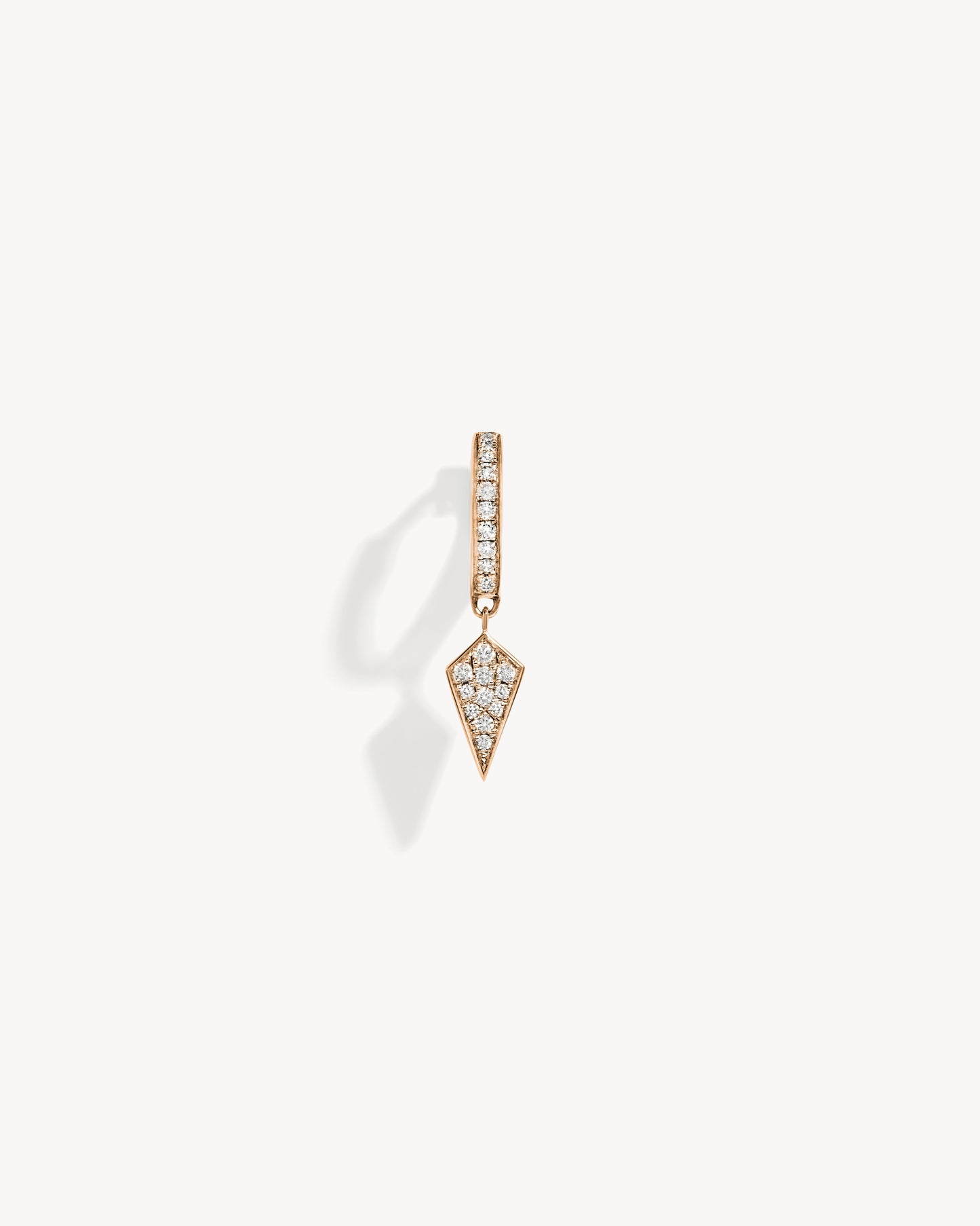 Stairway Hoop Earring - Pink Gold & Diamonds