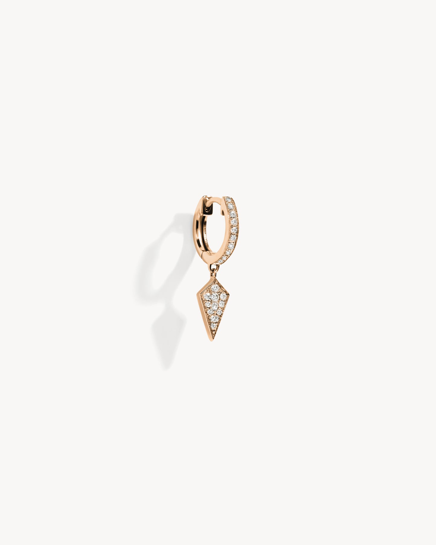 Stairway Hoop Earring - Pink Gold & Diamonds