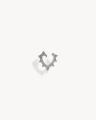 Boucle d'oreille Rockaway Cœur - Argent & Diamants