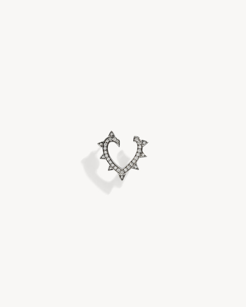 Boucle d'oreille Rockaway Cœur - Argent & Diamants - Image 1