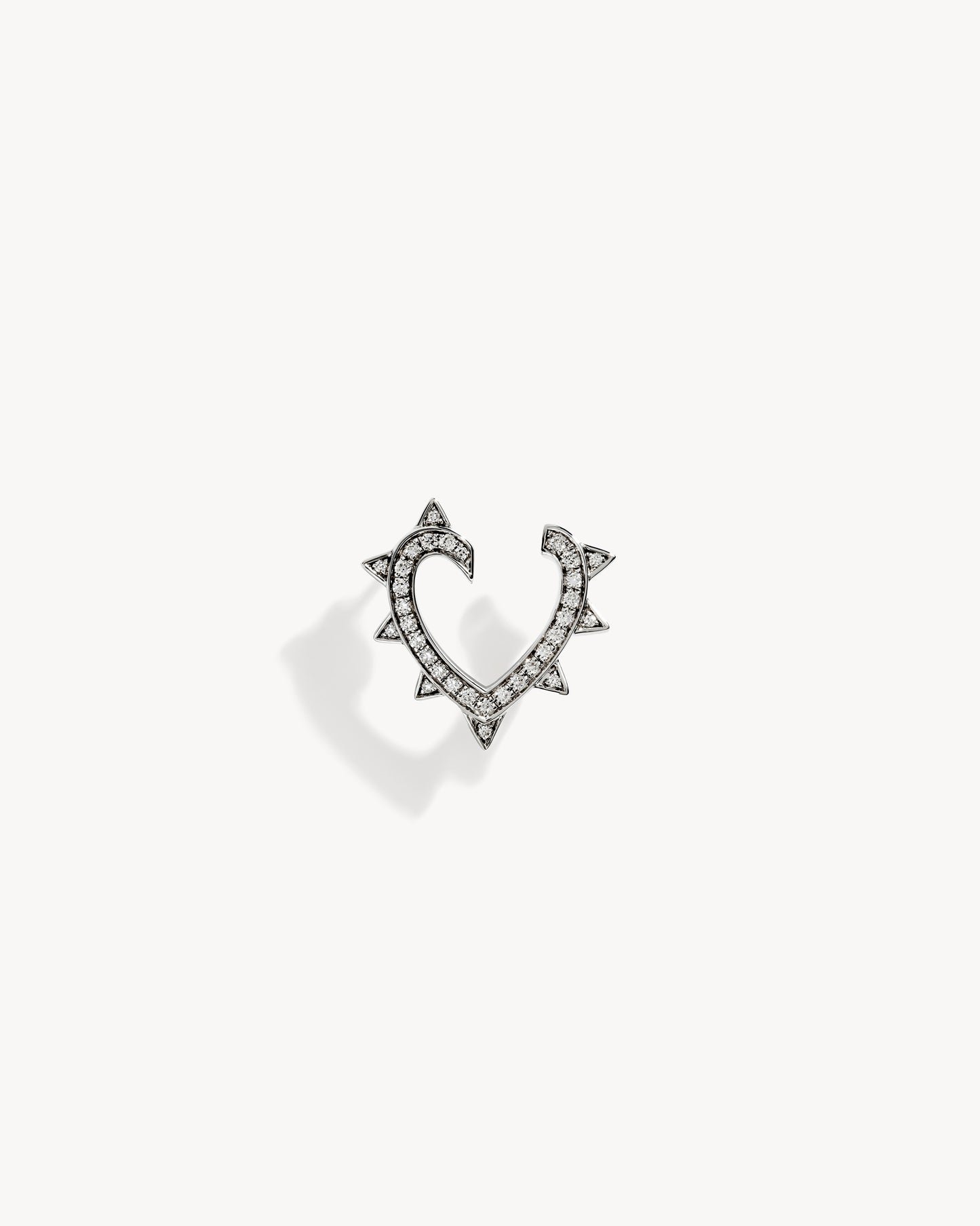 Rockaway Heart Earring - Silver & Diamonds