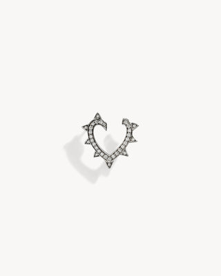 Rockaway Heart Earring - Silver & Diamonds