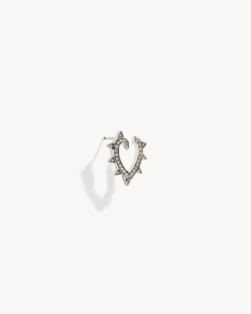 Boucle d'oreille Rockaway Cœur - Argent & Diamants - Image 2