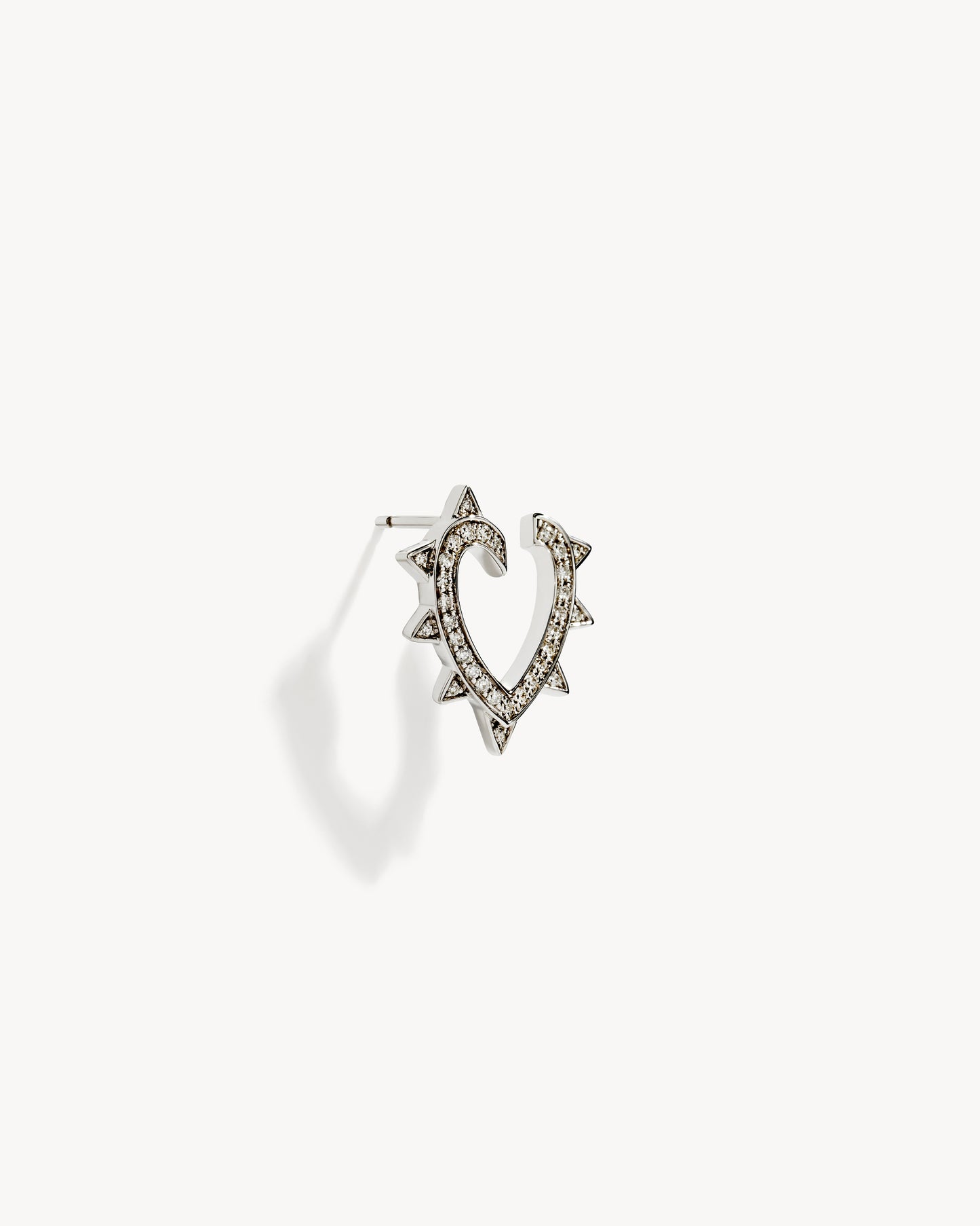 Rockaway Heart Earring - Silver & Diamonds