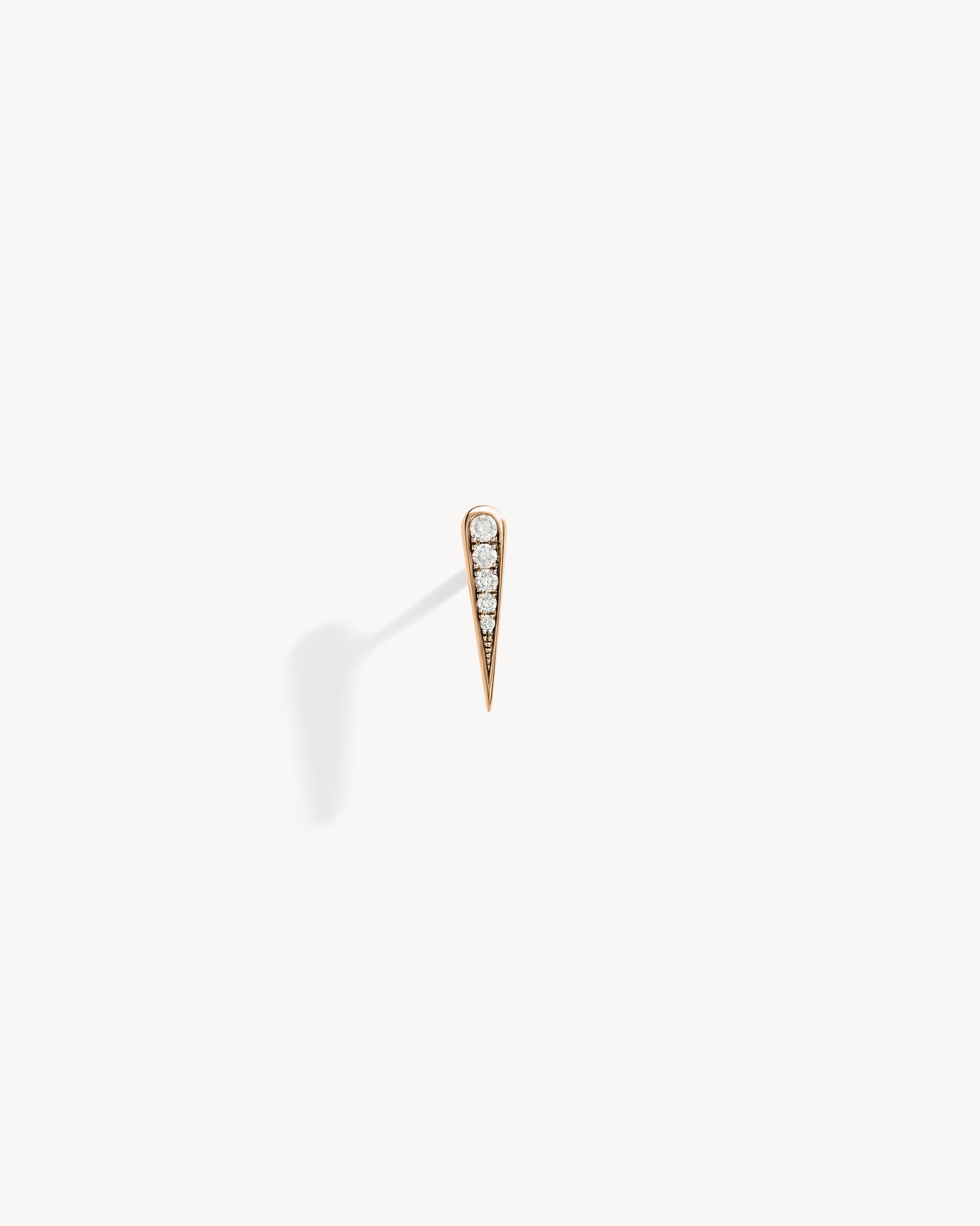 Anyway Drop Stud - Pink Gold & Diamonds