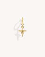Rockaway Cross Hoop Earring - Yellow Gold & Diamonds