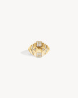 Bague Rockaway Mini Pyramide Semi Pavée - Or jaune & Diamants