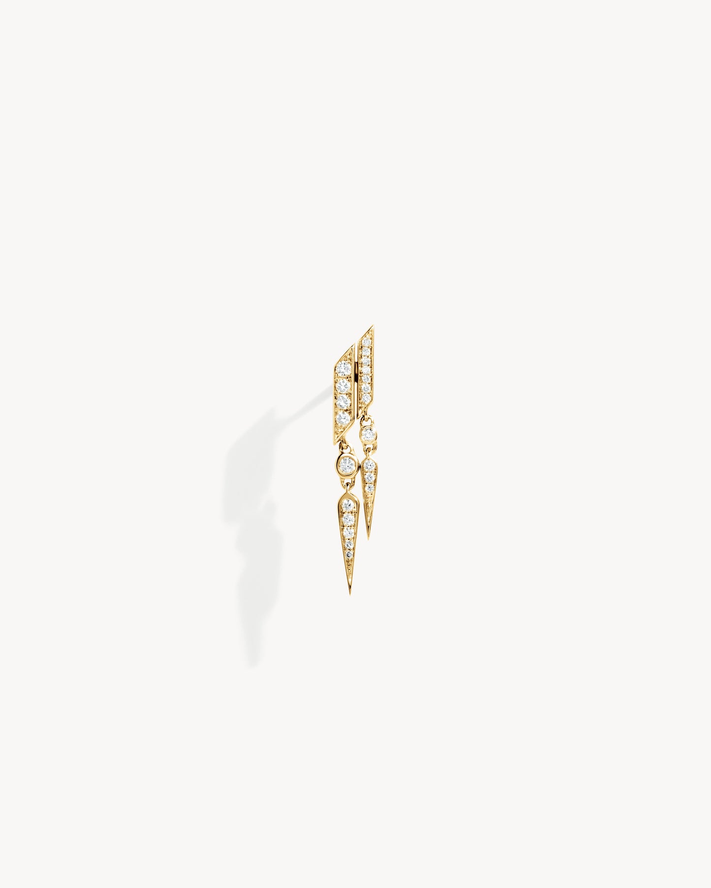Anyway double drop Earring - Yellow Gold & Diamonds