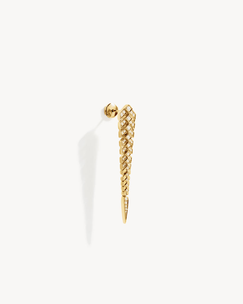 Boucle d'oreille Stairway M  - Or jaune & Diamants - Image 3