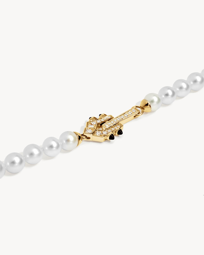 Collier Spike - Or Jaune, Perles & Diamants - Image 3
