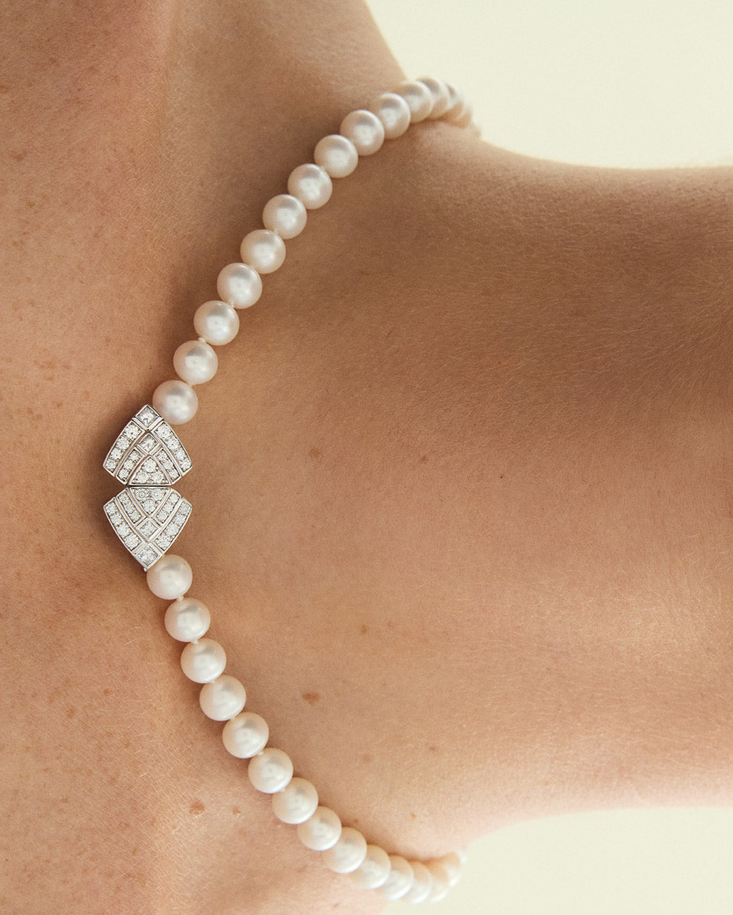 Stairway Necklace - White Gold, Pearls & Diamonds