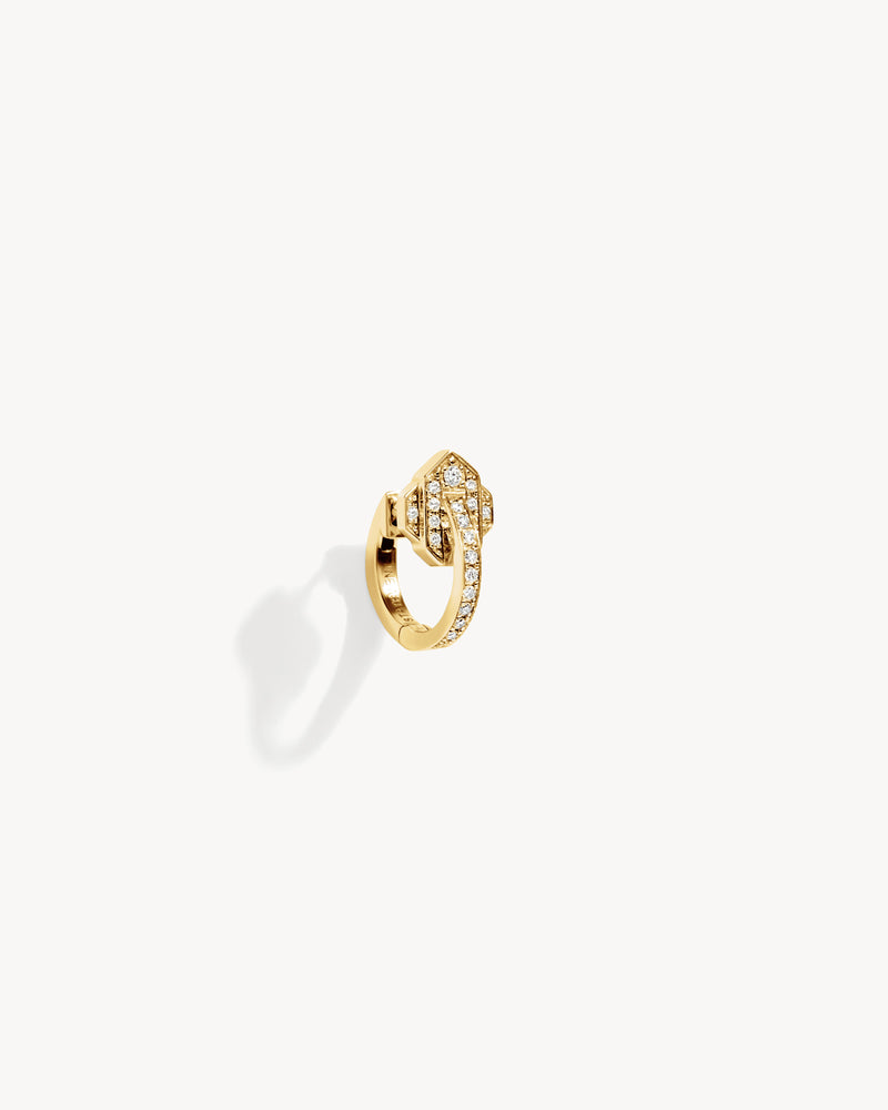 Anyway Hoop Earring - Yellow Gold & Diamonds - Image 2