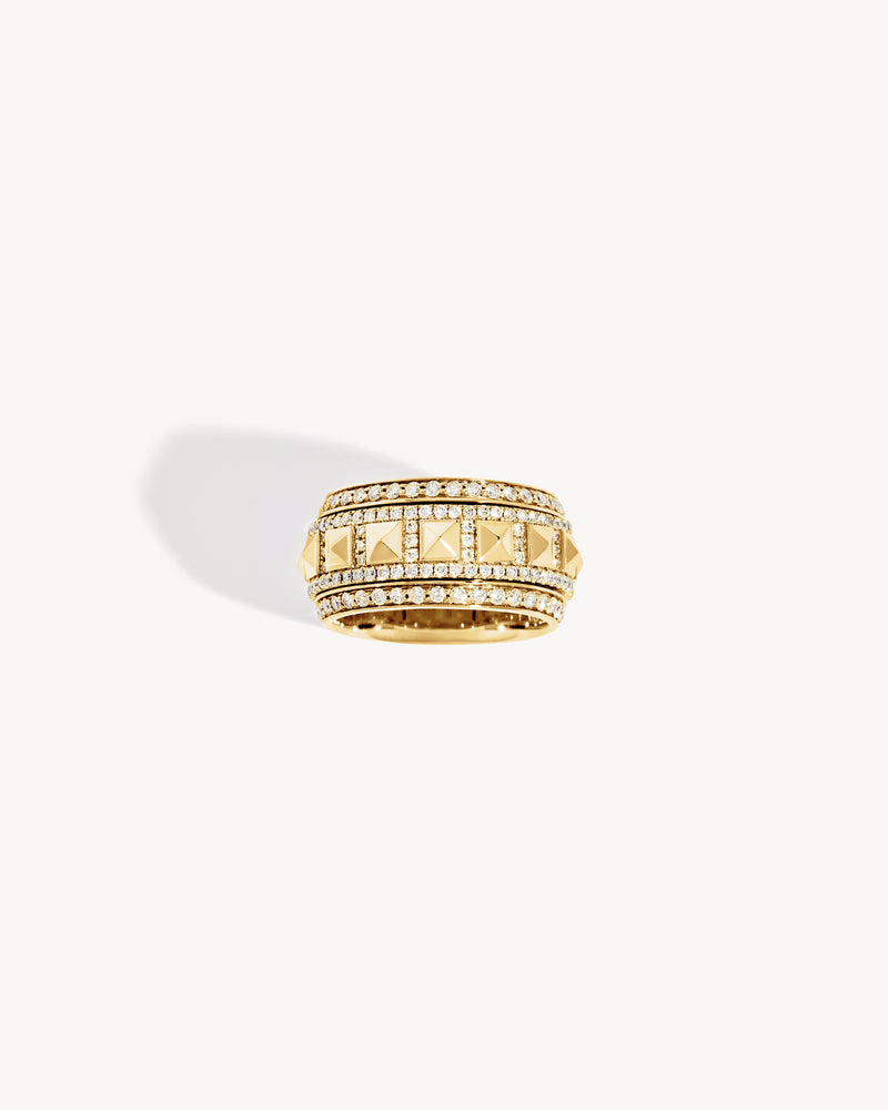 Rockaway Spinner Ring - Yellow Gold & Diamonds - Image 1
