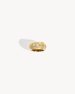 Rockaway Spinner Half Paved Ring - Yellow Gold & Diamonds