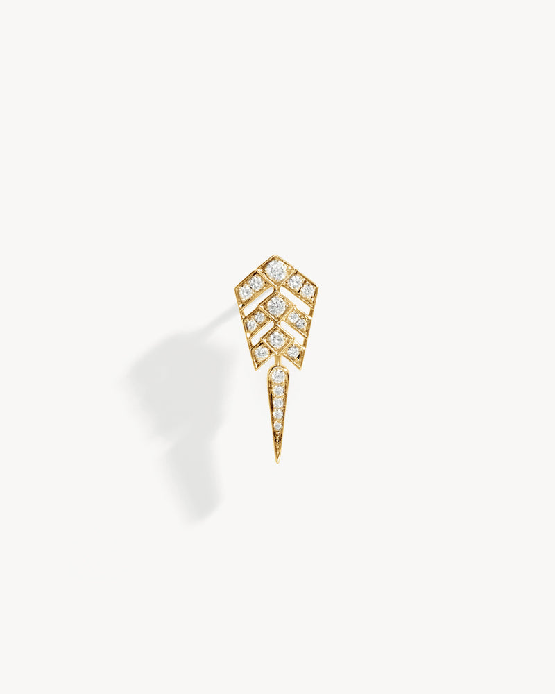 Stairway S Earring - Yellow Gold & Diamonds - Image 1