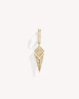 Stairway Cone Hoop Earring - Yellow Gold & Diamonds