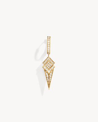 Stairway Cone Hoop Earring - Yellow Gold & Diamonds