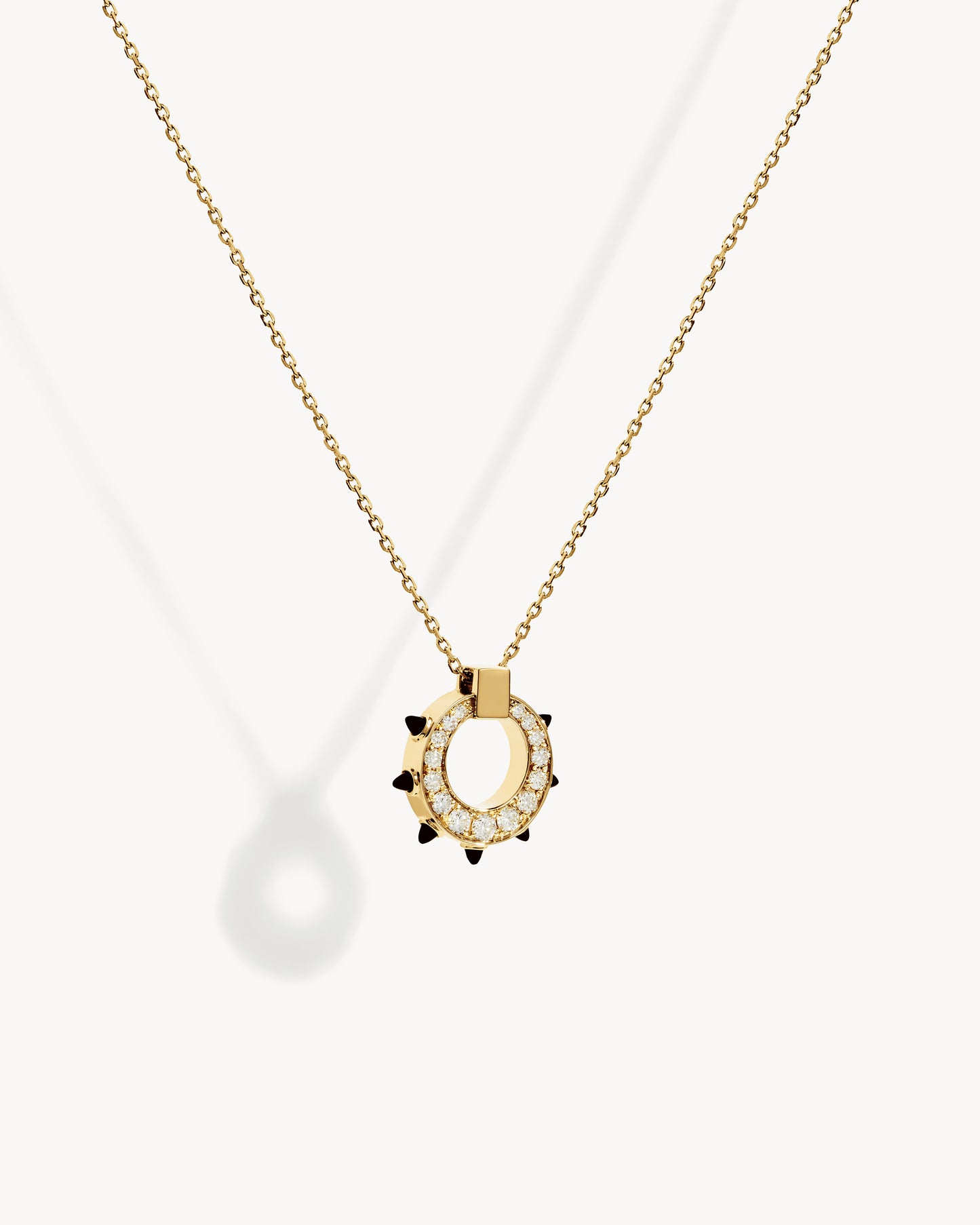 Spike Circle Necklace - Yellow Gold & Diamonds