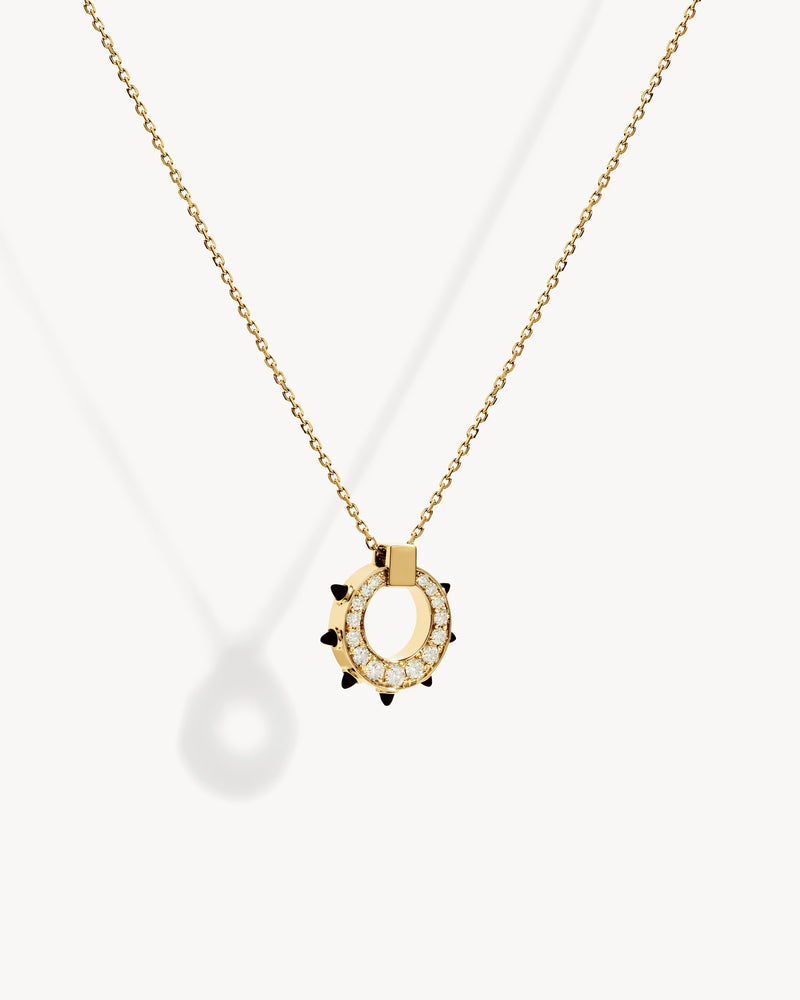Spike Circle Necklace - Yellow Gold & Diamonds - Image 3