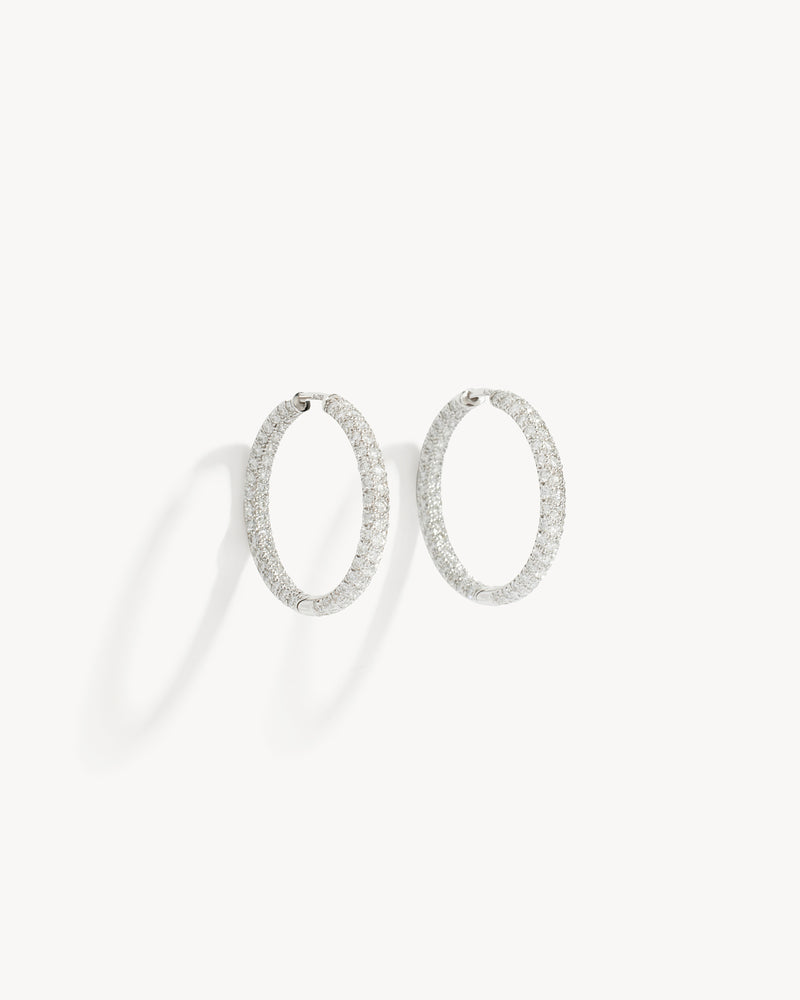 Créoles Reptile - Or Blanc & Diamants - Image 3