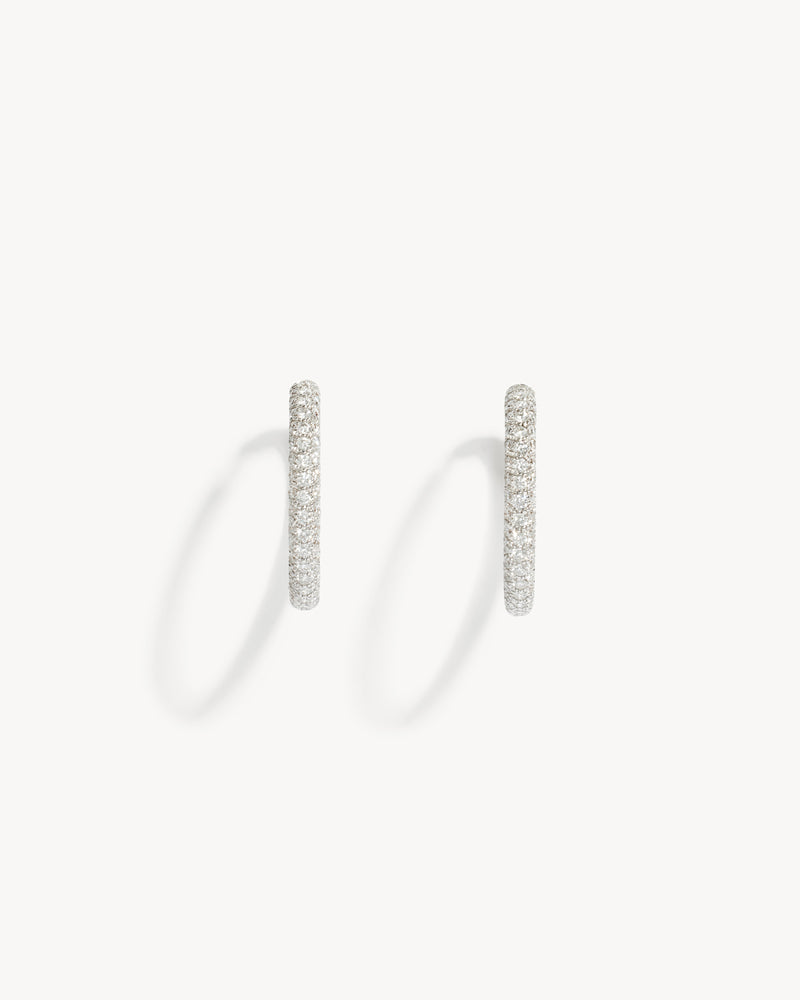Créoles Reptile - Or Blanc & Diamants - Image 1