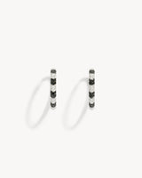 Créoles Reptile - Or Blanc & Diamants Blancs & Noirs
