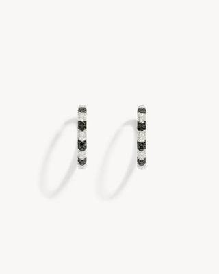 Reptile Hoop Earrings - White Gold & White & Black Diamonds