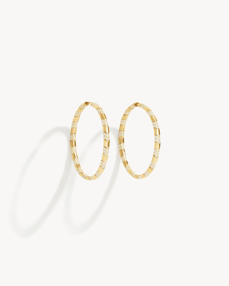 Créoles Reptile - Or Jaune & Diamants - Image 1