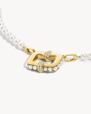 Collier Unchained Plastron - Or jaune, Perles & Diamants