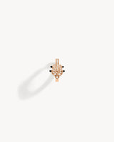 Créole Spike - Or Rose, Agates Noires & Diamants