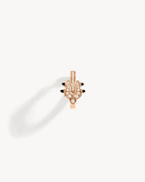 Créole Spike - Or Rose, Agates Noires & Diamants