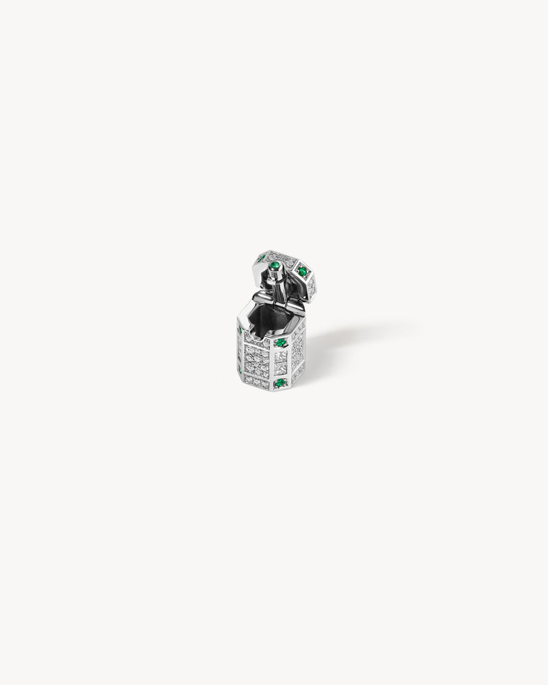 Collier Wish Box Rise - Platine, Émeraudes & Diamants - Image 3