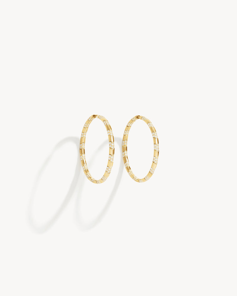 Reptile Hoop Earrings - Yellow Gold & Diamonds - Image 1