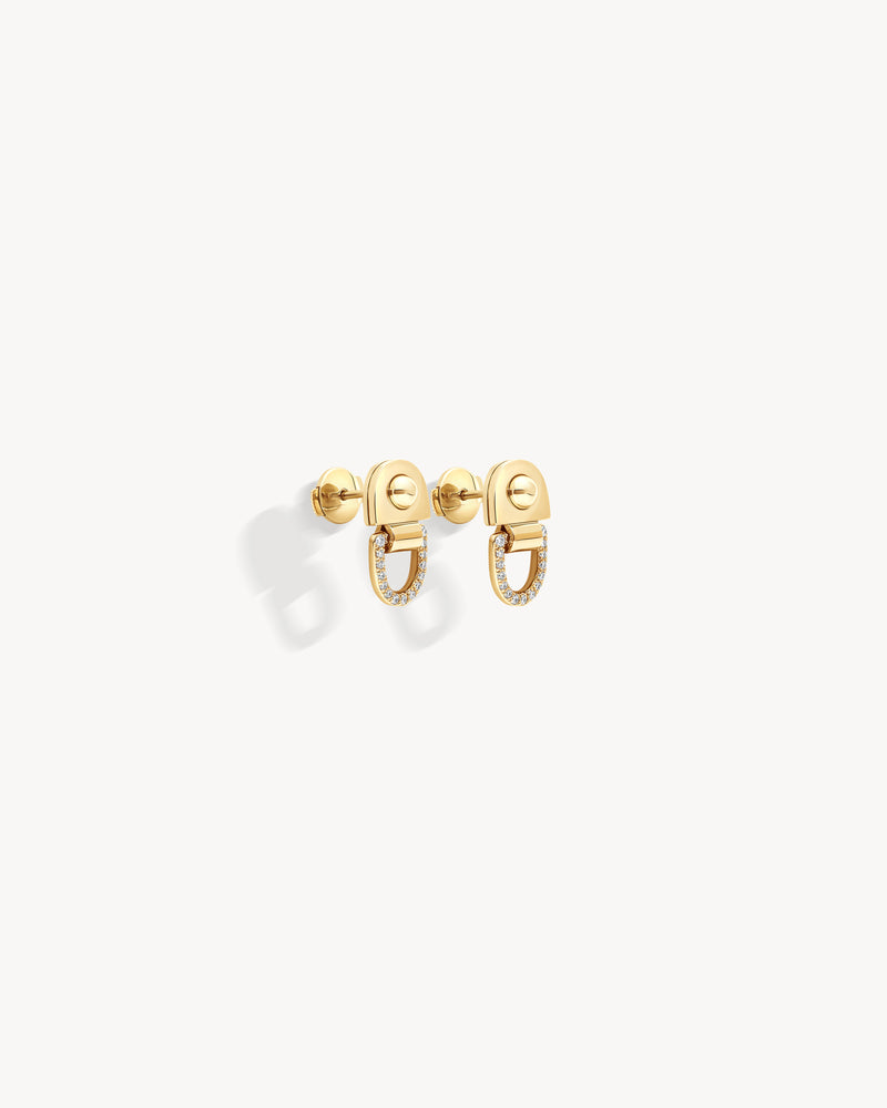Boucles d'oreilles Rivet S - Or Jaune & Diamants - Image 3