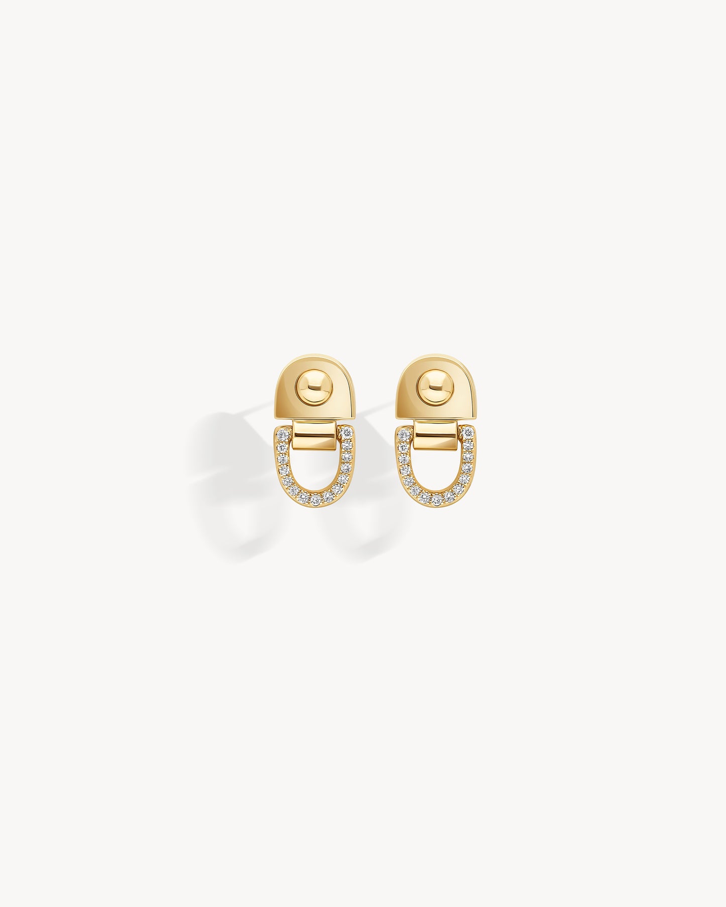 Rivet S Earrings - Yellow Gold & Diamonds