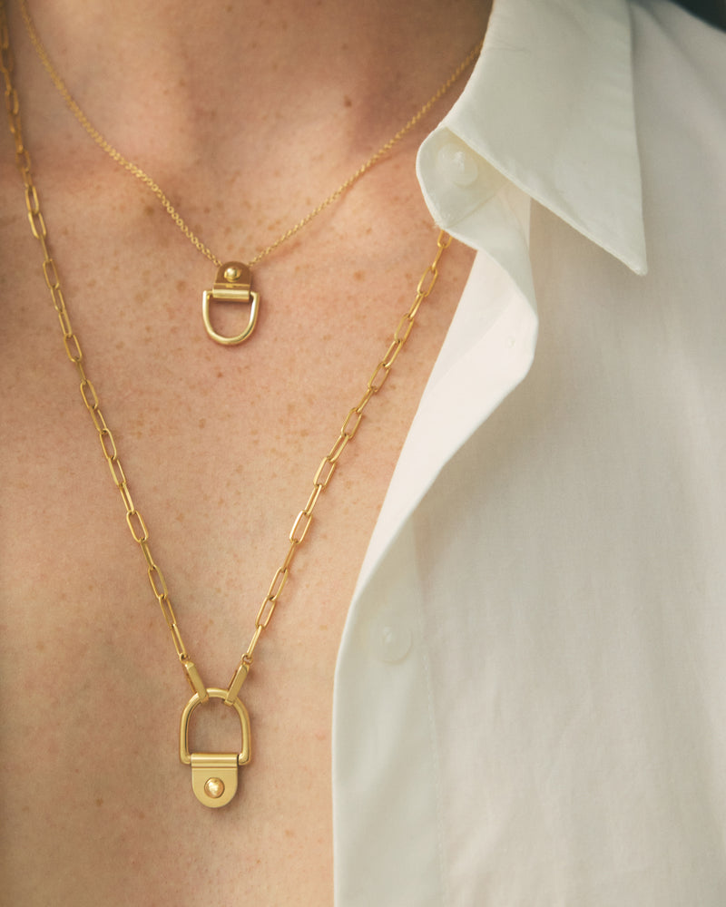 Rivet M Necklace - Yellow Gold - Image 2