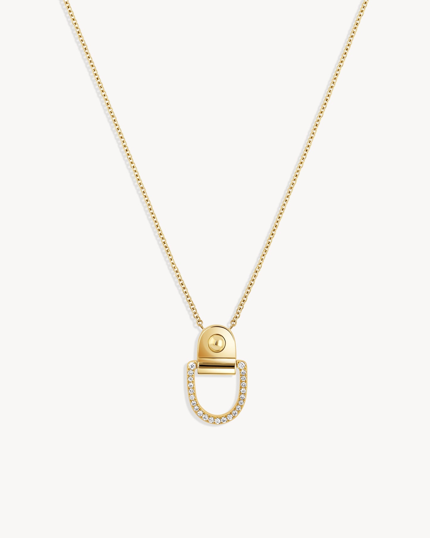 Rivet M Necklace - Yellow Gold & Diamonds
