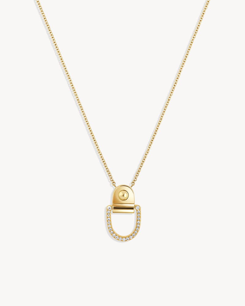 Rivet M Necklace - Yellow Gold & Diamonds - Image 1
