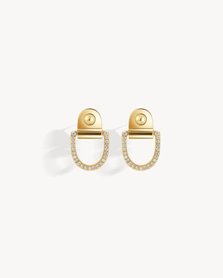 Rivet M Earrings - Yellow Gold & Diamonds