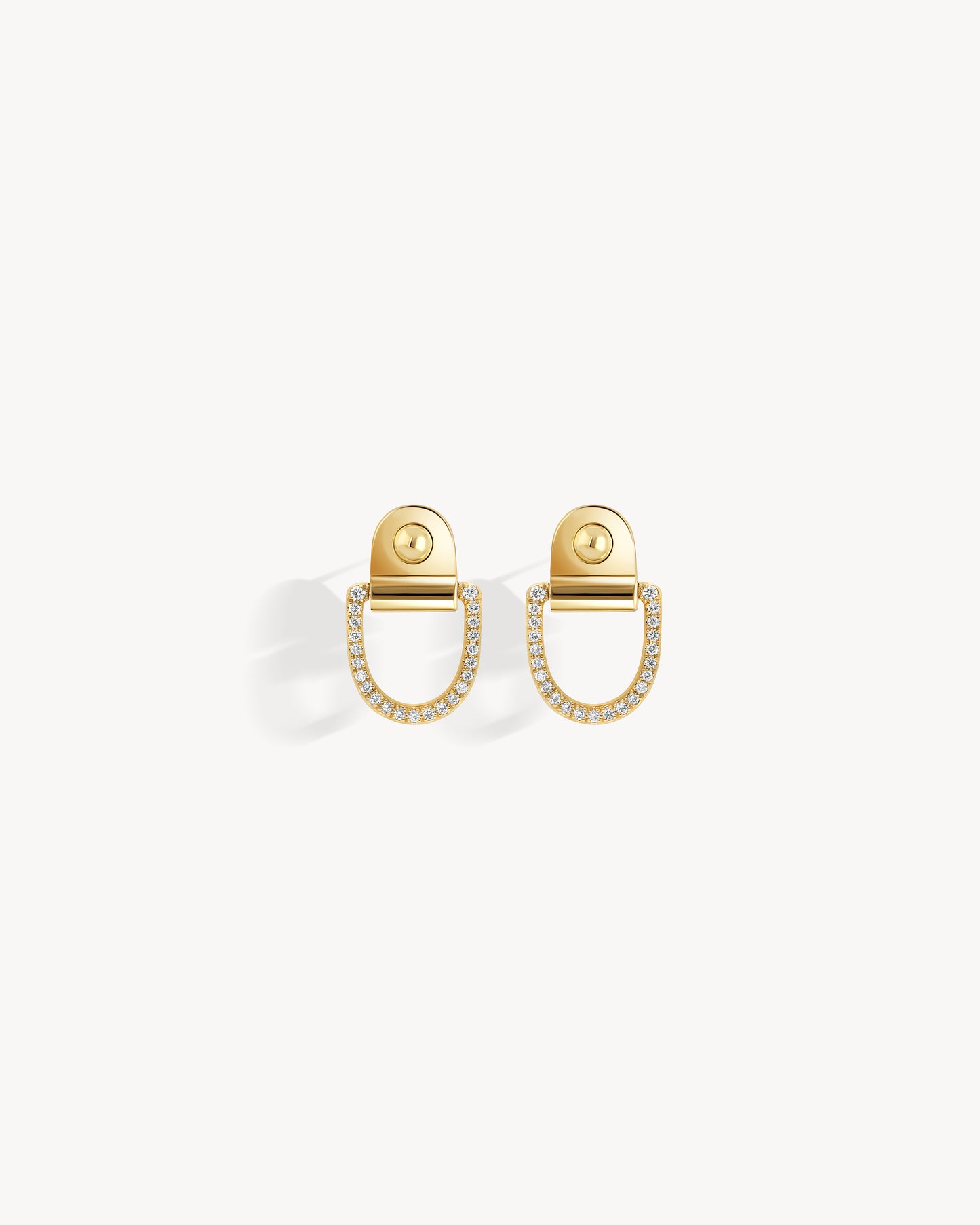 Rivet M Earrings - Yellow Gold & Diamonds