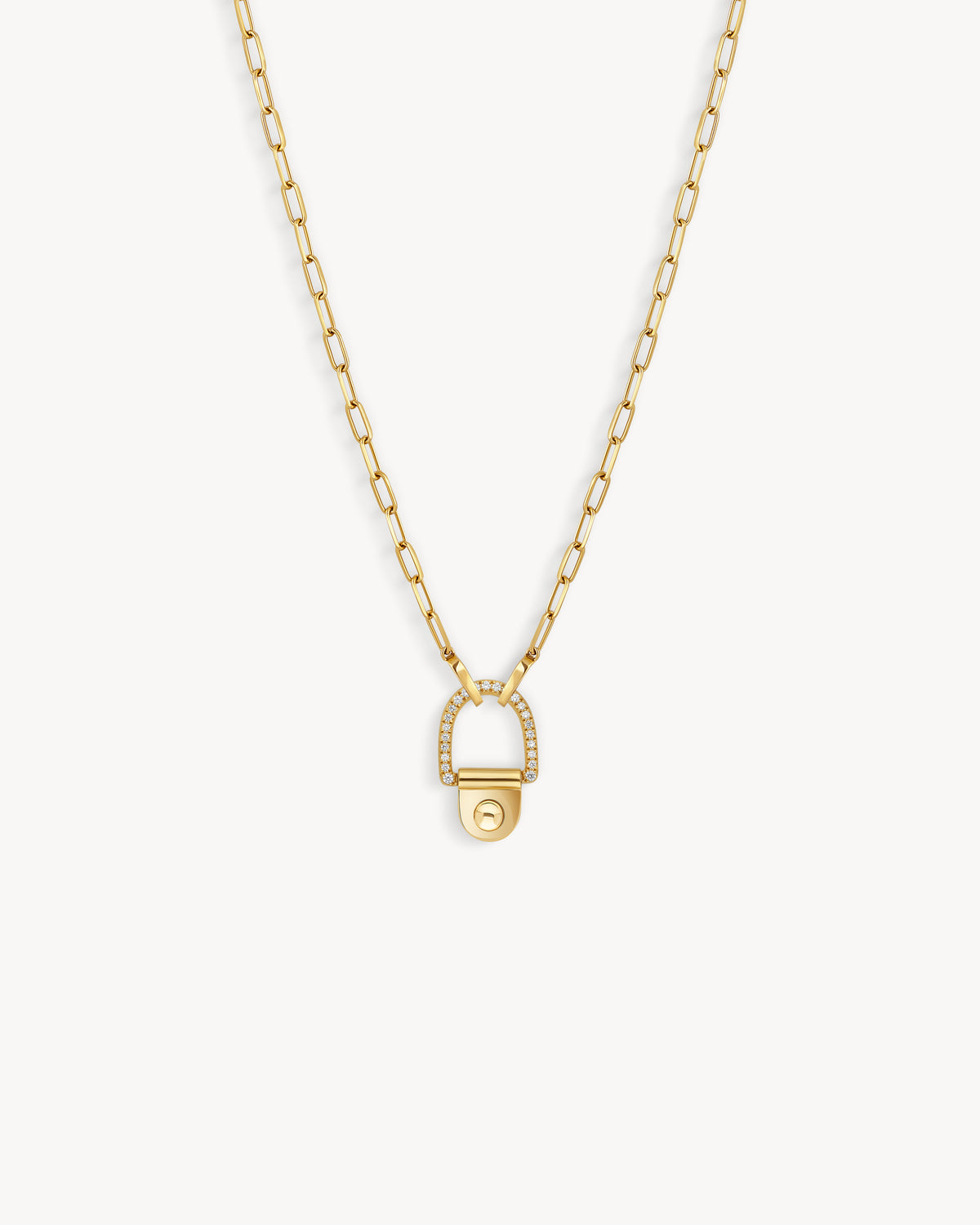 Rivet Necklace L - Yellow Gold & Diamonds