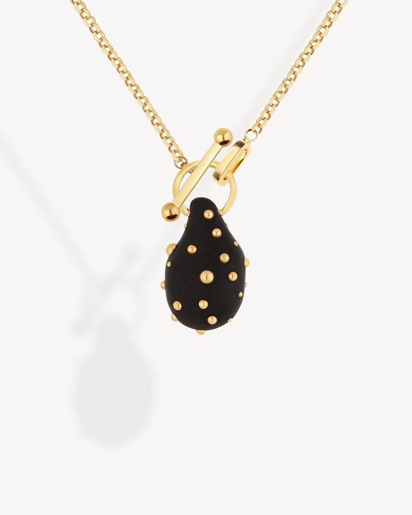 Jewellery Portraits Necklace | Violette Serrat - Yellow Gold & Black Ebony